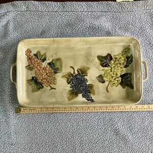 Cabernet hand painted large severing plater